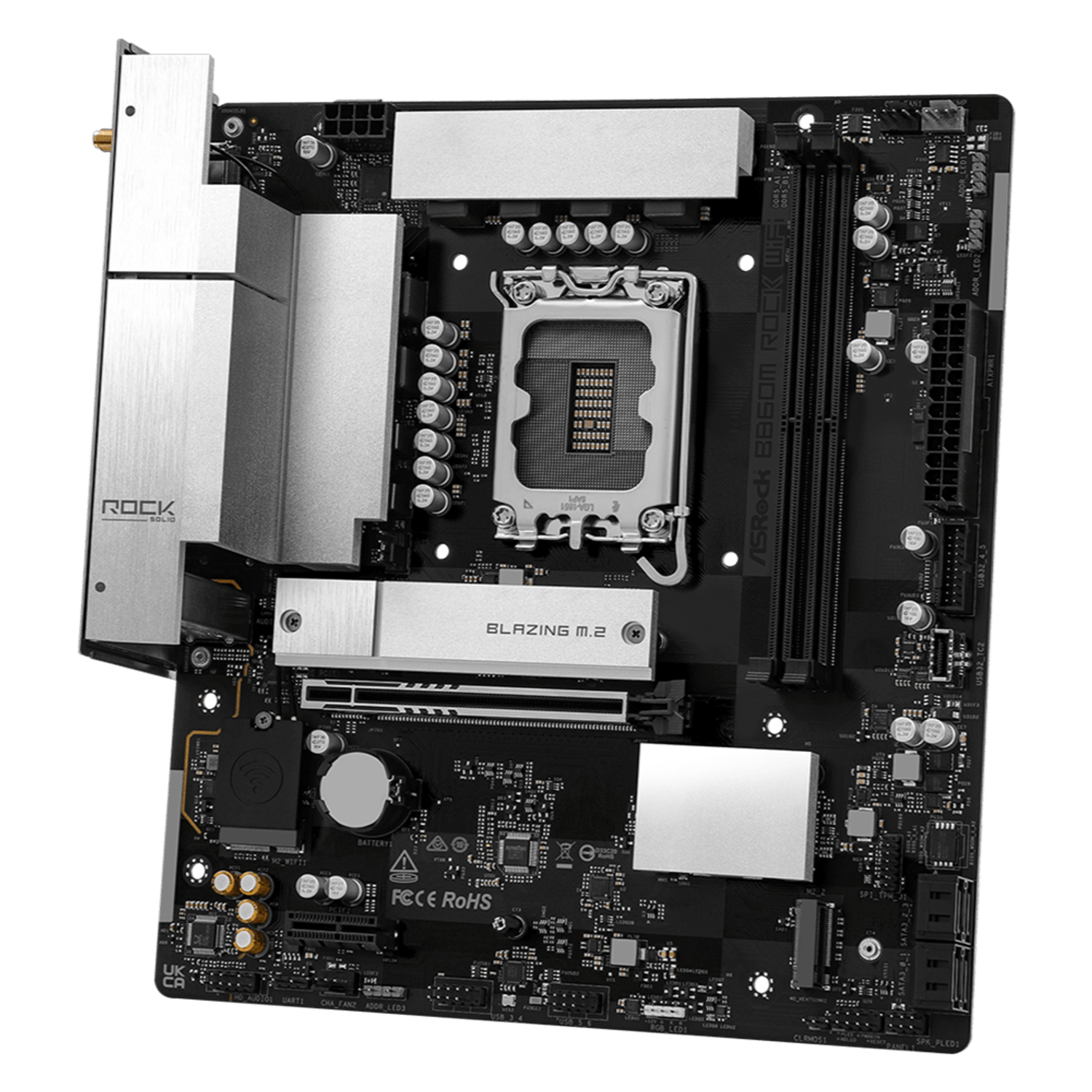 ASRock B860M Rock WiFi Intel LGA1851 MATX Gaming Motherboard - alternate product view 4