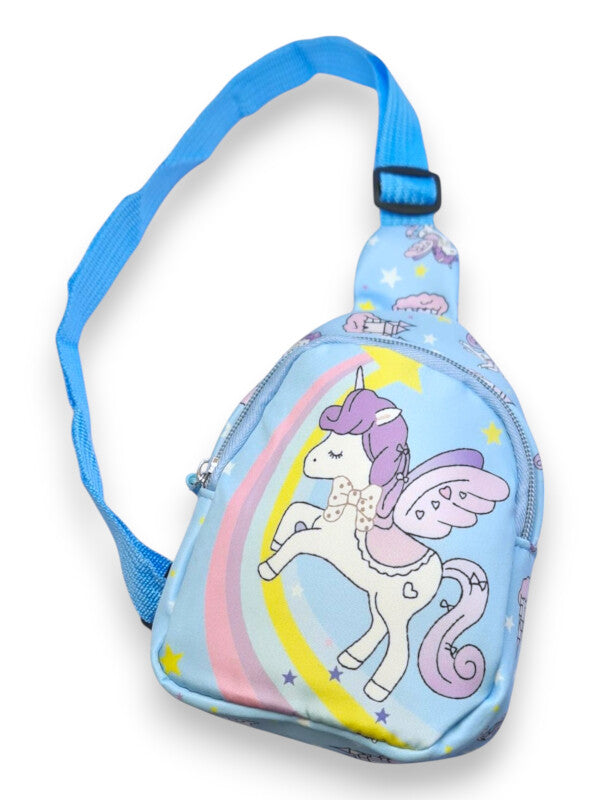KIDS Printed BODY BAG - Unicorn - LIGHT BLUE - ±17×13×6.5 Cm
