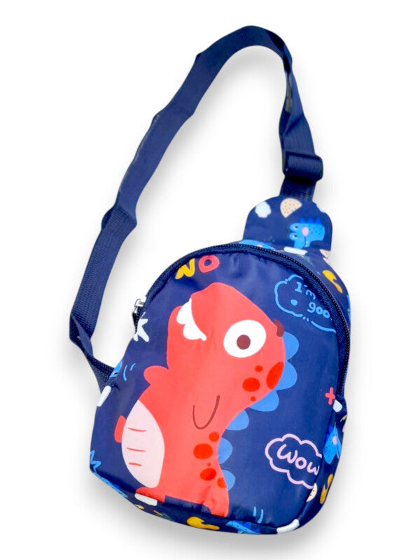 KIDS Printed BODY BAG - Dinosaur - DARK BLUE - ±17×13×6.5 Cm