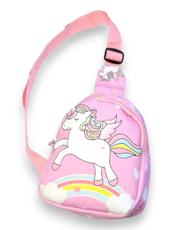 KIDS Printed BODY BAG - Unicorn - PINK - ±17×13×6.5 Cm