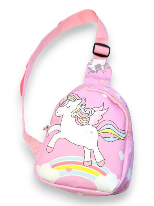 KIDS Printed BODY BAG - Unicorn - PINK - ±17×13×6.5 Cm