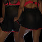 SW001 BLCK DOOR Red and Black Lace Nightdress