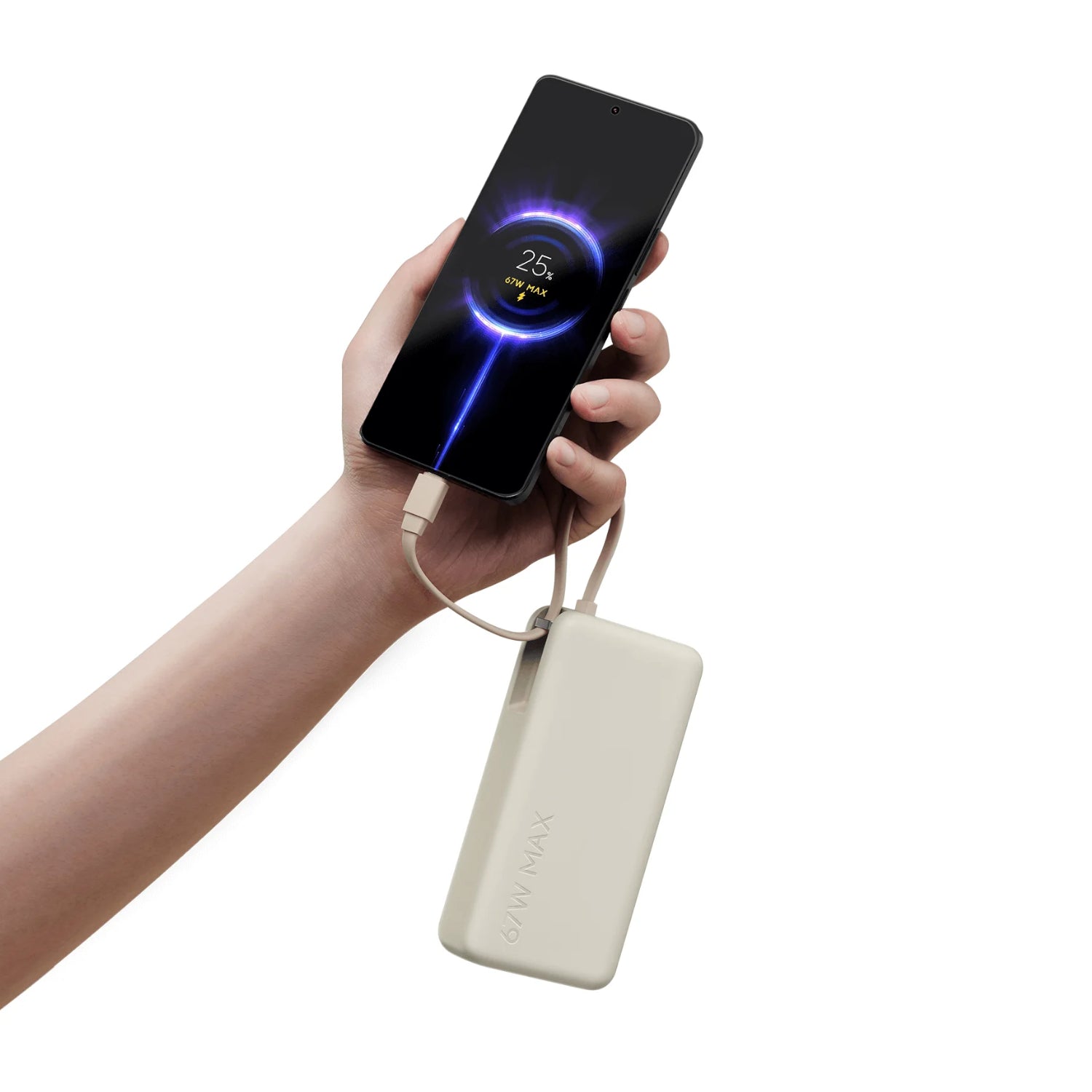 Xiaomi 67W Power Bank 20000 (Integrated Cable) - Tan - alternate product view 2