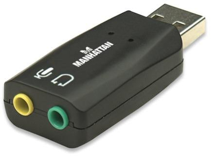 Manhattan Hi-Speed USB 3-D Sound Adapter - Improves audio access and performance