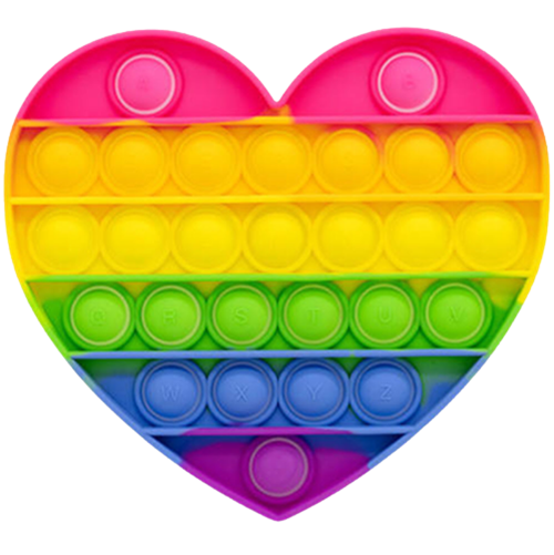 Sceedo Pop It Bubble Heart Fidget - Small Rainbow No Packaging No Warranty