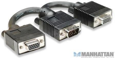 Manhattan SVGA Y Cable - HD15 Male / 2 HD15 Female