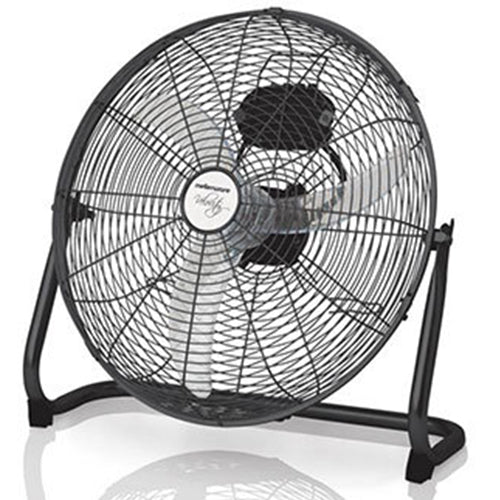 Mellerware Steel Black Hi Velocity 40cm 3 Speed Floor Fan - 40cm diameter radial grille