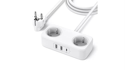 Ugreen Power Strip Extension Power Cord - With 2x USB Ports