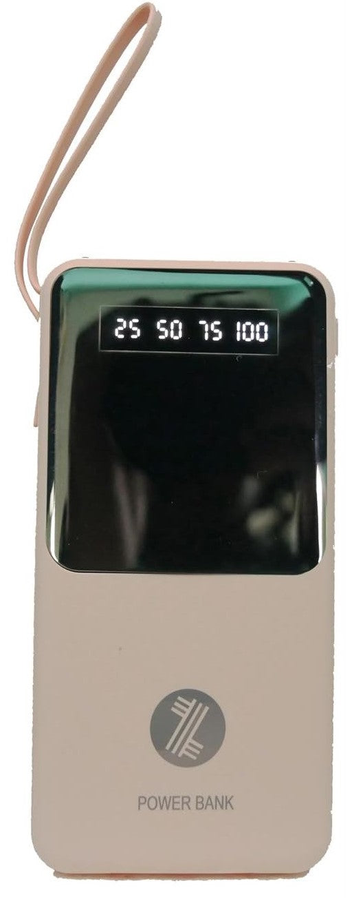 Viaking 10000 mAh Light Pink Power Bank - 10 000 mAh Capacity