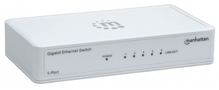 Manhattan 5 Port Gigabit Ethernet Switch - 5 x 10/100/1000 Mbps RJ45 ports