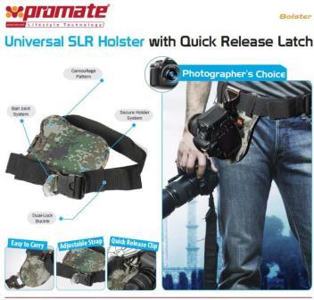 Promate Bolster Universal SLR Holster with Quick Release Latch - Camouflage