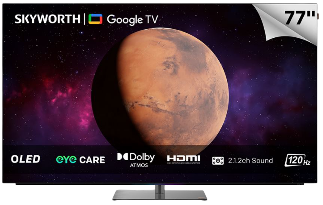 Skyworth 77-Inch SXF9850 OLED UHD Google TV - Resolution 3840 × 2160