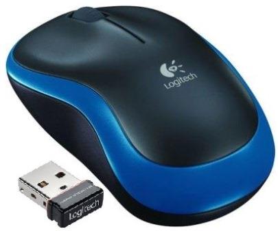 Logitech M185 Compact Wireless Mouse - Black/Blue