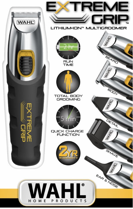 Wahl 25 Piece Extreme Grip Lithium Ion Multigroomer Kit - Cordless Battery Operated