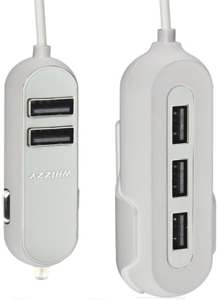 Whizzy White 5 Port USB Family Car Charger