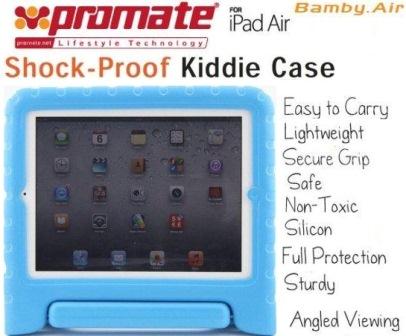 Promate Bamby.Air-Shockproof Impact resistant case with convertible stand for iPad Air-Blue