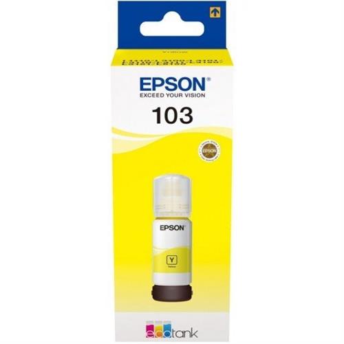 Epson 103 Ecotank Yellow Ink Bottle 65ml - Compatible Printers Epson EcoTank L3150