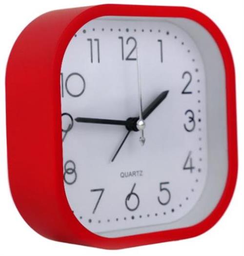 Casey Bedside Square Alarm Clock 12cm Red - Fresh Yet Traditional Aesthetic Look