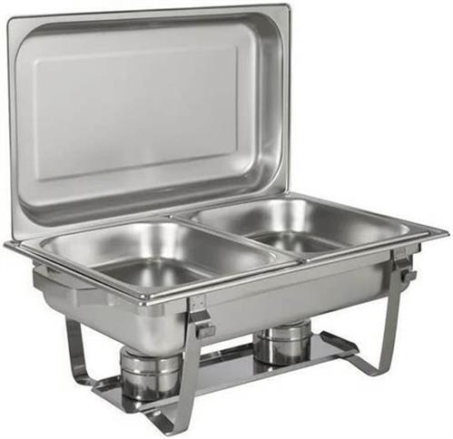 Casey Catering Rectangular Double Pan Chafing Dish 10 Litre Stainless Steel