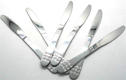 Casey Catering 6 Piece Stainless Steel Dinner Knives Set Square Design