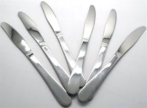 Casey Catering 6 Piece Stainless Steel Dinner Knives Set Plain Design Printed On Handle