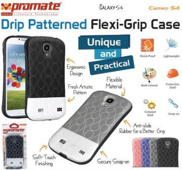 Promate Black Cameo Drip Patterned FlexiGrip Snap case