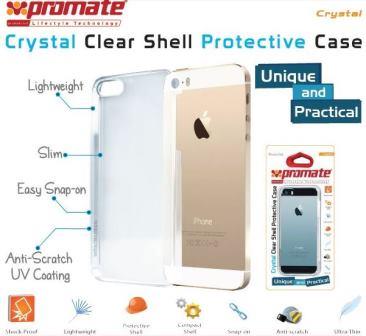 Promate Crystal -Clear Shell Protective Case For iPhone 5/5s