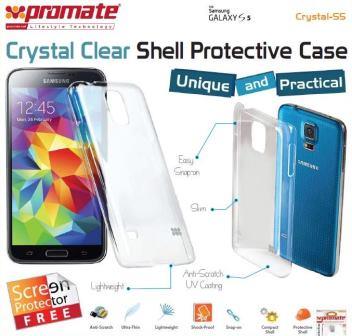 Promate Crystal-S5,Crystal Clear Shell