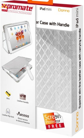 Promate White Donna Slim line leather case (6161815415442)