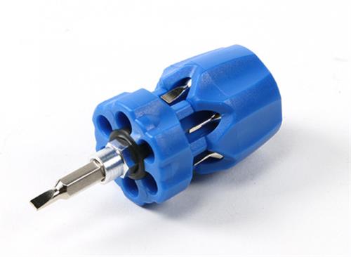 Goldtool Blue 7 in 1 Stubby Flat Head Driver Set - Includes 7 micro precision flat head bits (1.0mm