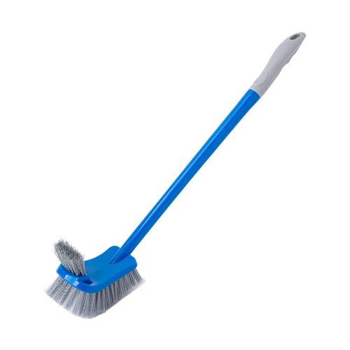 Kleaner Household Cleaning Plastic Bathroom Brush with soft Bristles and long handle 49.5cm Colour: Blue