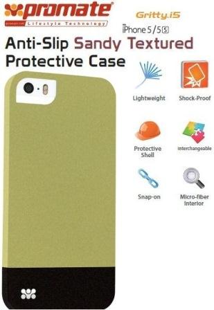 Promate Green Gritty iPhone 5 Anti-Slip protective case