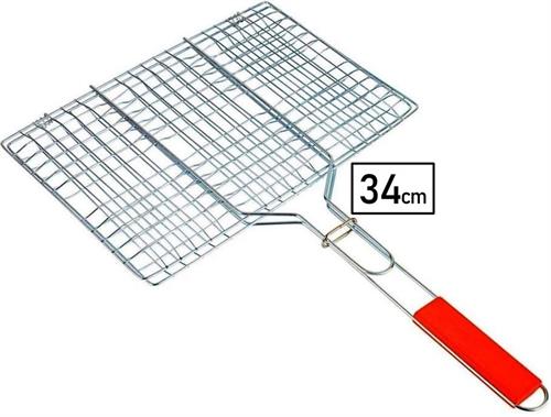 Casey Faza BBQ Large Hand Griller 34cm - Rectangular stainless steel chromium-plated grid