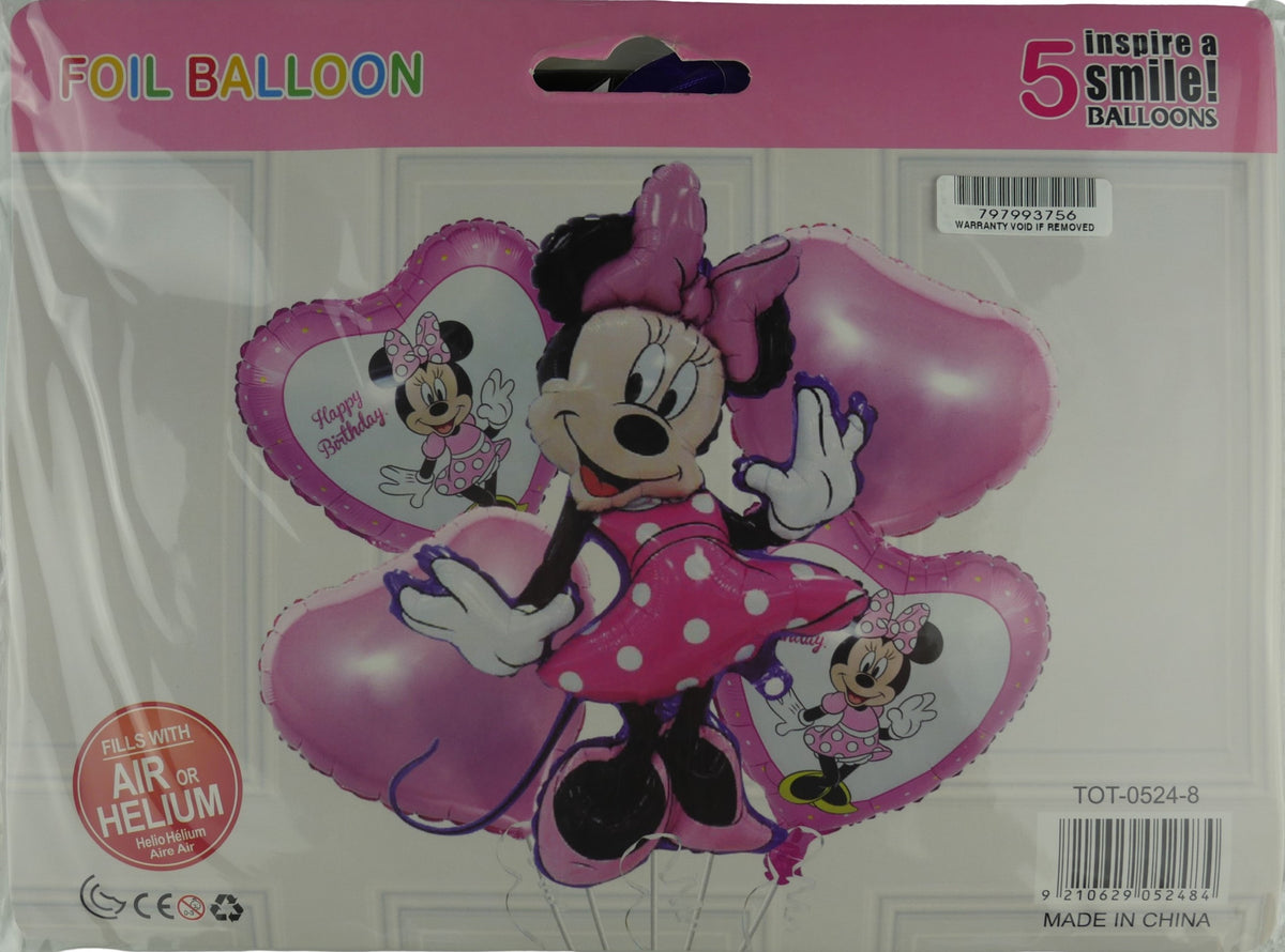 Casey 5pc Mickey Themed Birthday Balloon Set Retail Packaging No Warranty