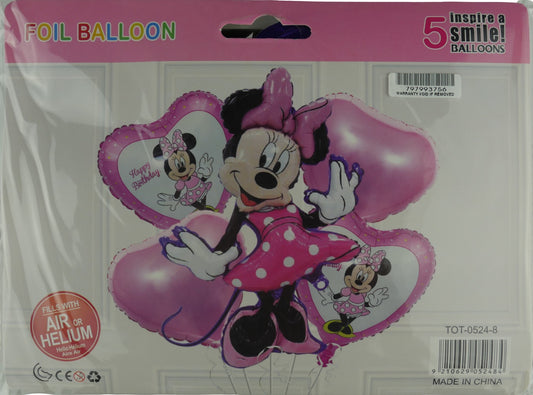 Casey 5pc Mickey Themed Birthday Balloon Set Retail Packaging No Warranty
