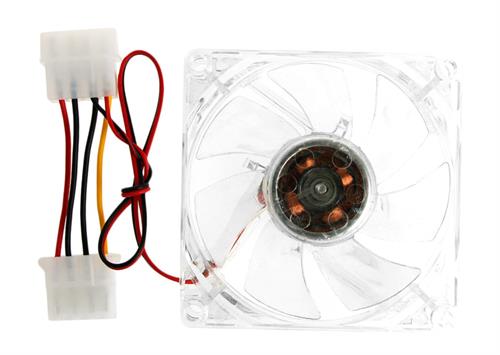 UniQue 80mm Clear Case Fan With Blue LED