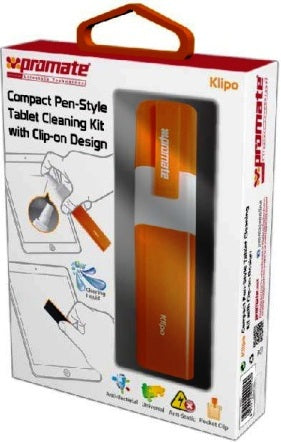 Promate Klipo Compact Pen-Style Tablet cleaning kit with clip-on design for tablet devices