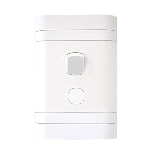 Lesco 2 Pole Flush Isolator Switch with Rectangle Flush Cover and Red Neon Indicator Light- No Cord Grip