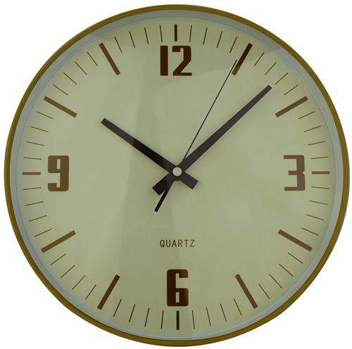 Casey Wall Clock Pine Woodgrain Beige - Pine Woodgrain Outer Rim with Beige Background
