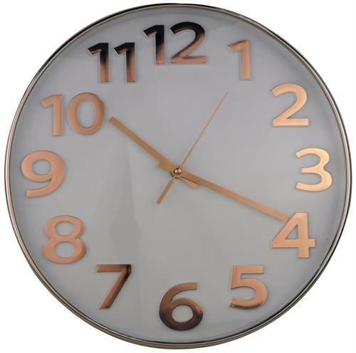 Casey Wall Clock Rose Gold - Rose Gold Outer Rim with Rose Gold Details and White Face