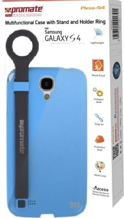 Promate Pless-S4 Multifunctional Case with a Stand and a Holder Ring for Samsung Galaxy S4-Bluek