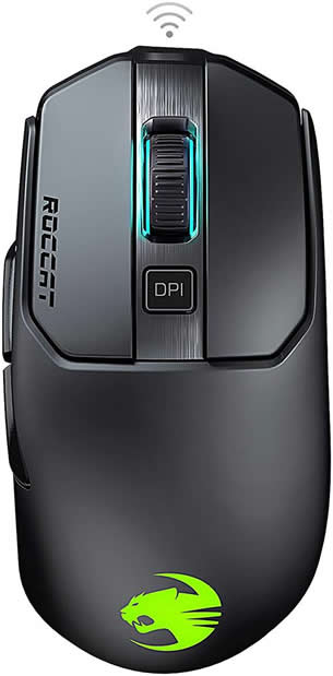 Roccat Kain 200 AIMO Black Wireless Optical 16000 dpi Titan-Click RGB Gaming Mouse