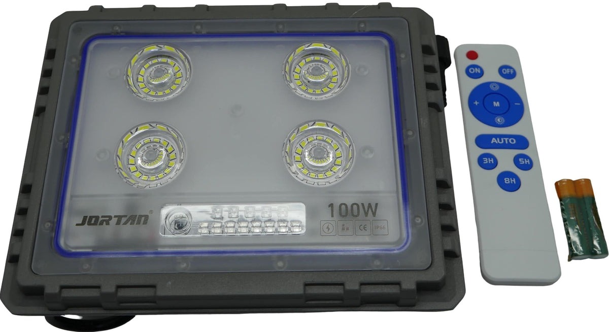 Solarix Jortam 100W Flood Lamp - Solar Panels