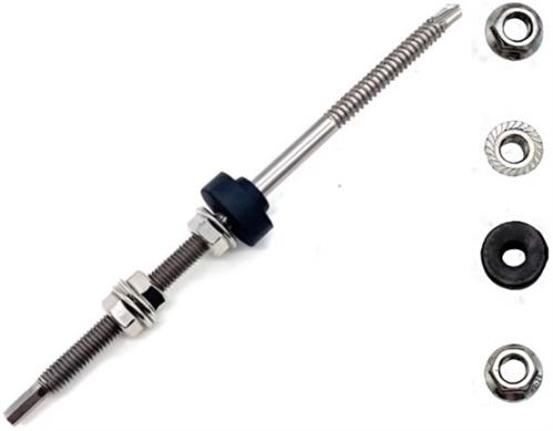 Solarix IBR Hanger Bolt screw for D-RAIL 6mm -Ideal For IBR on Steel Structures