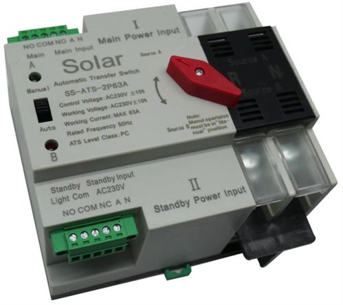 Solarix Dual Power ATS 63A 2 Pole Automatic Change Over Switch Kit