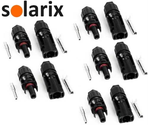 Solarix MC4 Solar Connectors Male And Female Pack Of 5 Sets - Compatible with 4mm