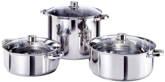 Salton 6 Piece Stainless Steel Family Potset - High Quality Cookware Set