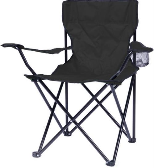 Totally Camping Chair Black - Strong And Durable Steel Frame Construction