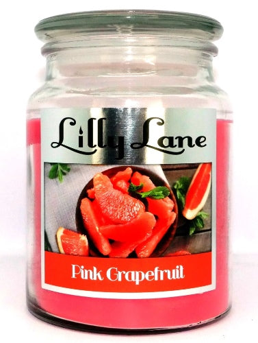 Lilly Lane Grapefruit Scented Candle Large Lidded Mason Glass Jar