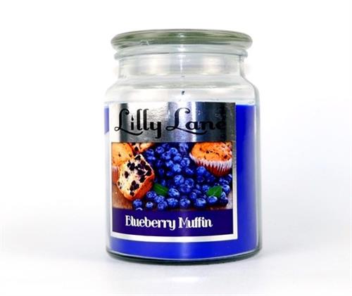 Lilly Lane Blueberry Muffin Scented Candle Large Lidded Mason Glass Jar